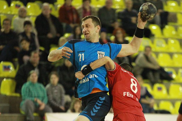 Partida de handbal masculin dintre CS Minaur si HCM Sighisoara in cadrul etapei cu numarul 11 din Divizia A, seria B. PAUL URSACHI / UPFOTO